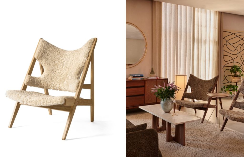 Knitting Lounge Chair Sheepskin by MENU