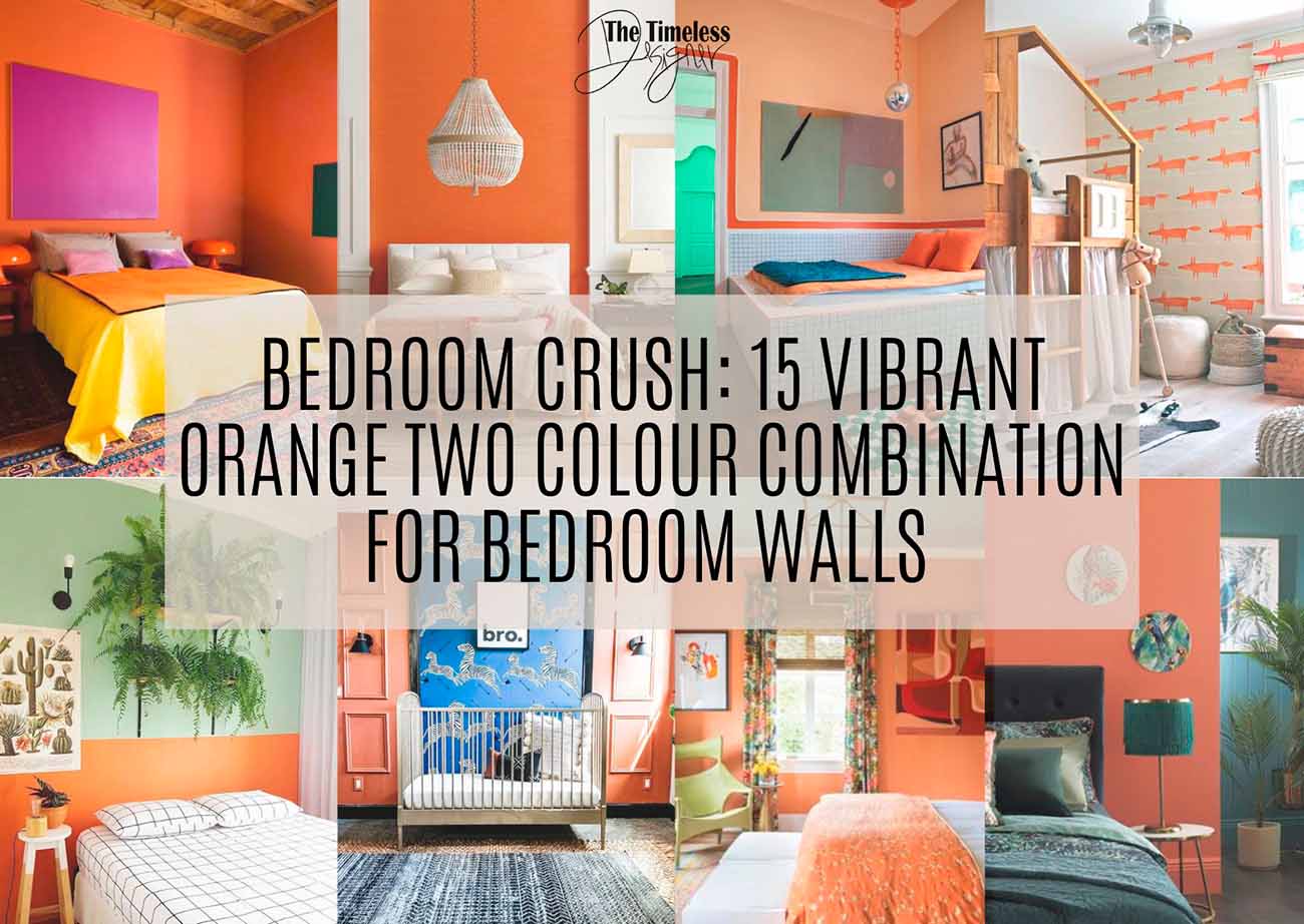 Bedroom Crush 15 Vibrant Orange Two Colour Combination For Bedroom Walls Image
