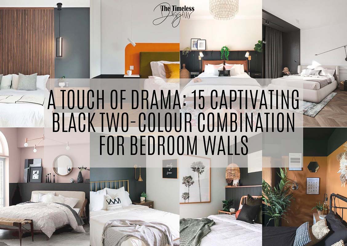 A Touch of Drama 15 Captivating Black Two-Colour Combination For Bedroom Walls Image